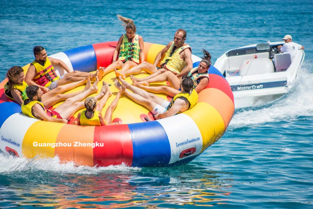 Popular Inflatable Rotating Water Disco Boat Inflatable Floating Towable Boat for Sales