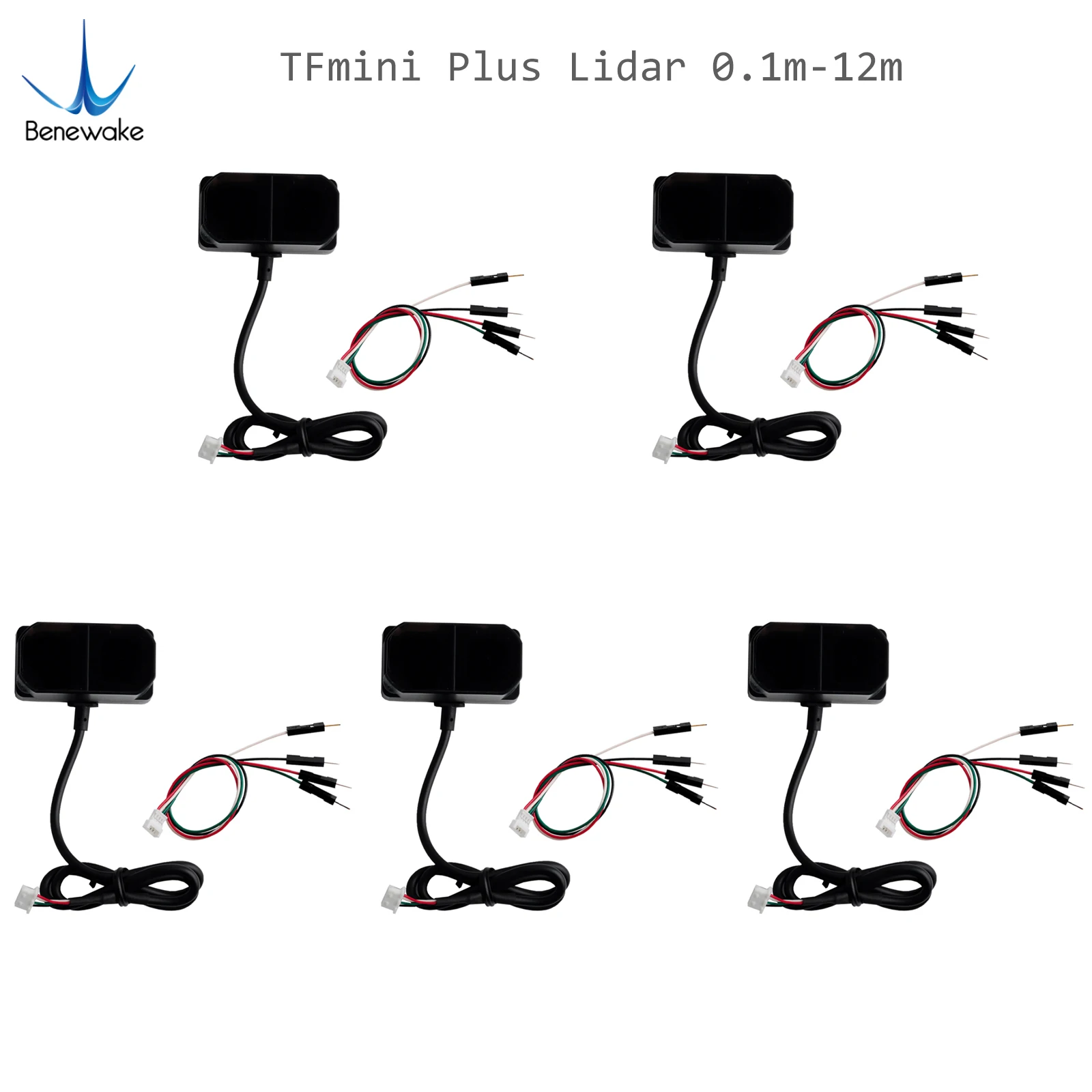 5PCS Benewake TFmini Plus Lidar Range Finder Sensor UART/I2C IP65 Waterproof Dustproof Single-point 12m Micro Ranging Module