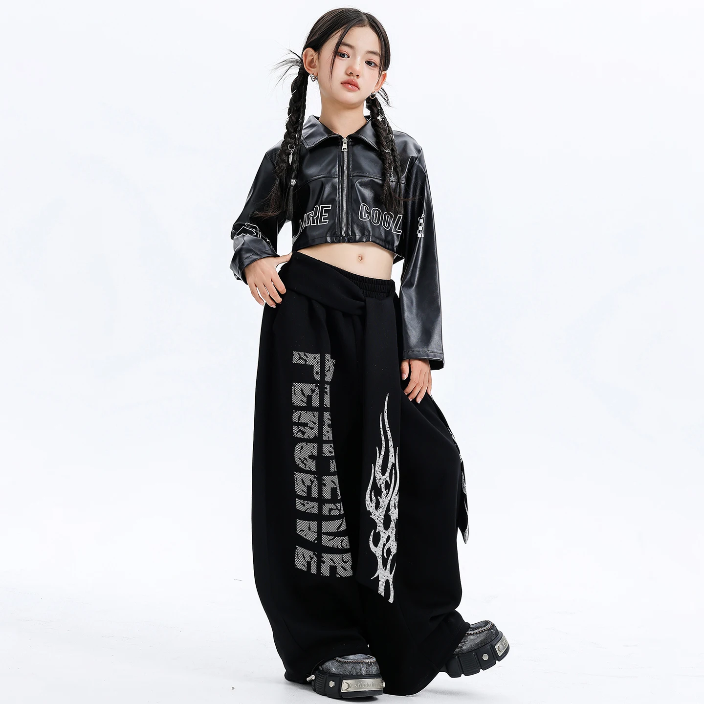 Camicia corta Hip Hop per adolescenti Abbigliamento da ballo di strada Abbigliamento moderno per ragazze Set Bambini Jazz Stretwear Abiti Bambini Stage Streetwear