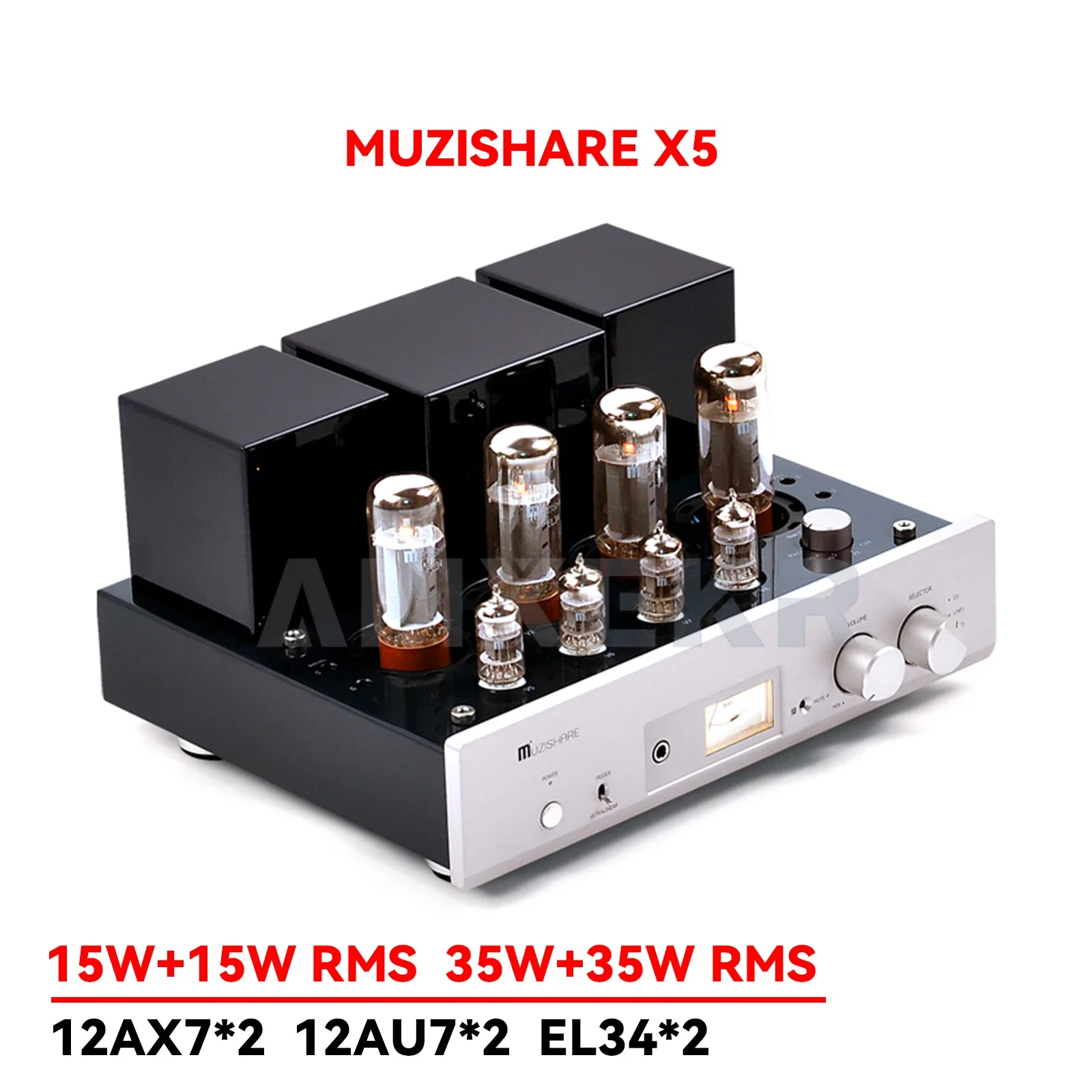 MUZISHARE X5 Integrated Vacuum Tube Amplifier EL34x4 Do AB1 Push-pull Amplifier 15~35W TR~UL Switch 110V/220V Good Sound