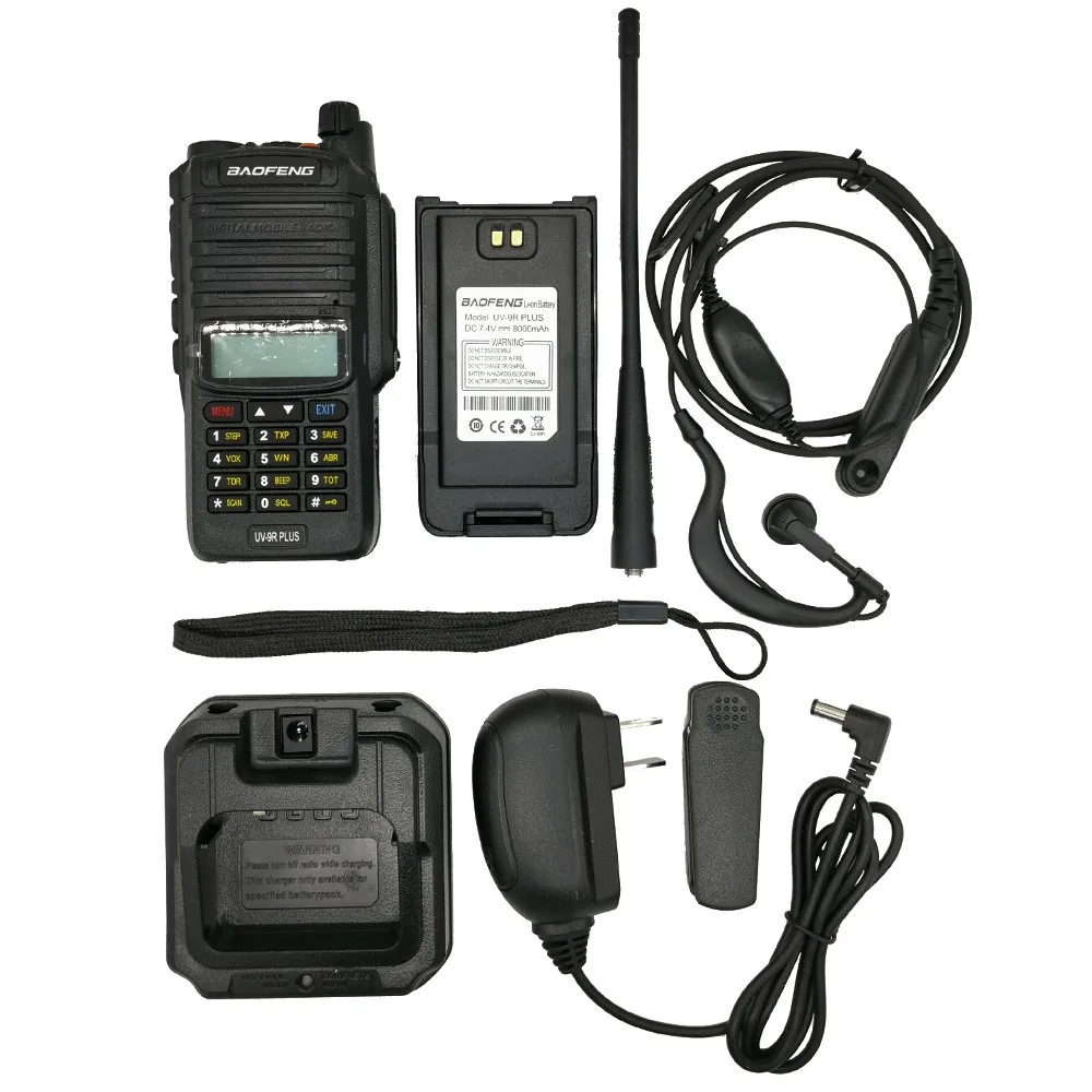 

UV-9R Plus 10W Power 10KM Walkie Talkie IP68 Waterproof Dustproof Radio Pouch Option for Security Outdoor Hunting