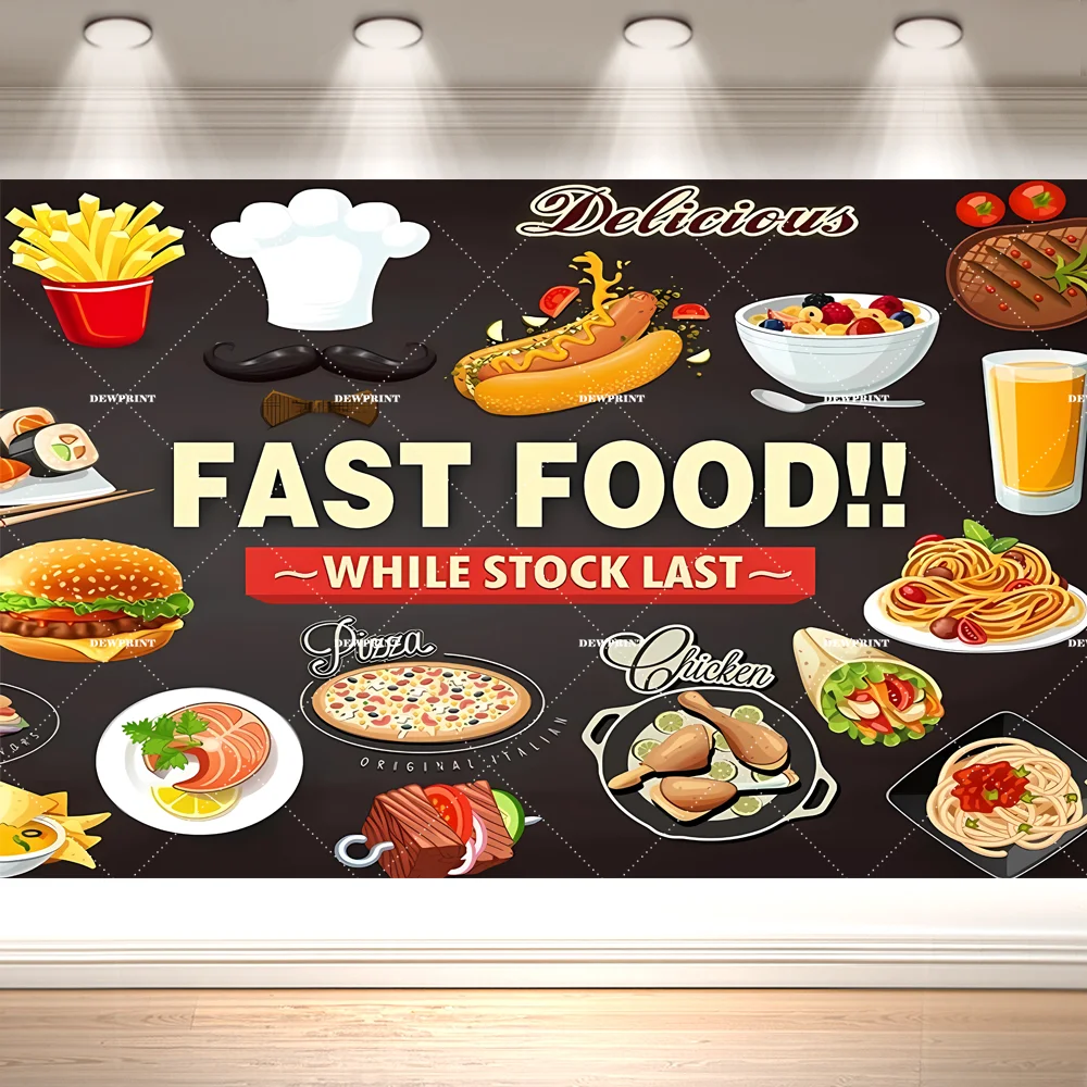 Dewprint Kartun Hamburger Maka - Food Snacks Banner ulasan dan harga
