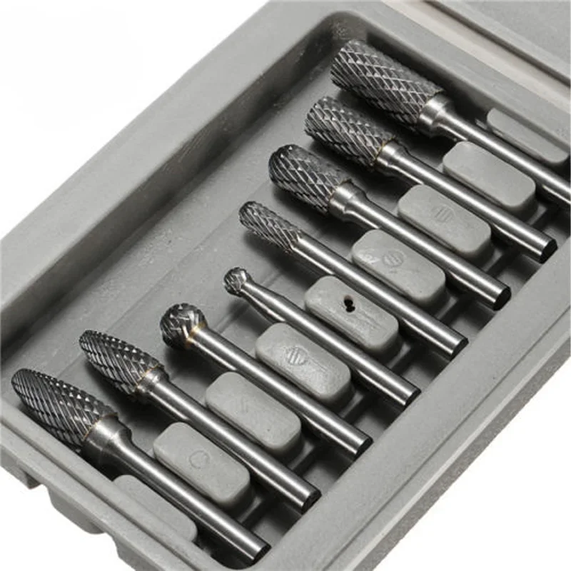 

8pcs Set Double Cut Carbide Rotary Burrs Bit CNC Engraving 1/4" (6mm) Shank Tungsten Carbide Burr Bits