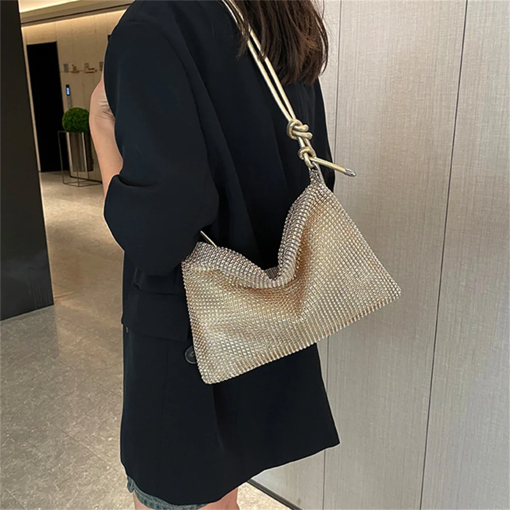 Rhinestones Evening Clutch Bag For Women Shiny Dinner Party Wedding Purses Handbag Designer Female Underarm Shoulder Bag Fashion