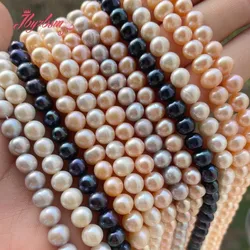 6-6.5mm Natural Cultured Freshwater Pearl Nearround Beads Loose Natural Stone Beads For DIY Necklace Bracelat Jewelry Making 15