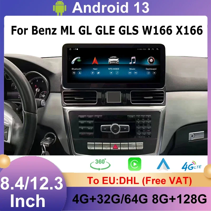 

Android 13 Auto Video Car Central Multimedia Player Screen Carplay For Mercedes Benz ML GL GLE GLS W166 X166 Wifi GPS Navi Radio