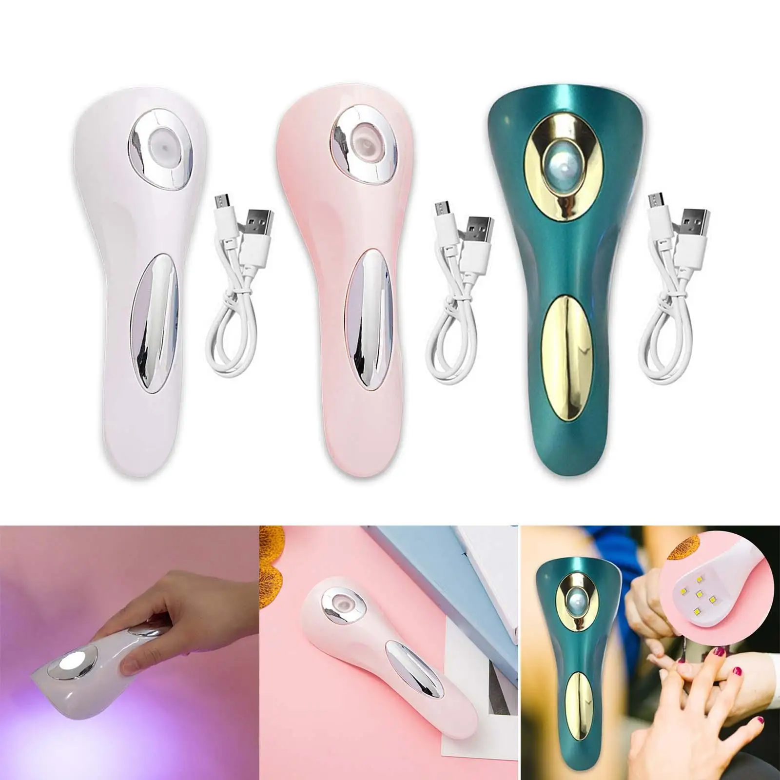 Secador de unhas recarregável com luz portátil para presentes de feriado femininos