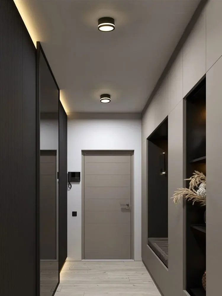 Petit downlight LED ultra-fin monté en Surface, type plafond, rond, ouverture à trou ouvert, éclairage d'allée d'entrée