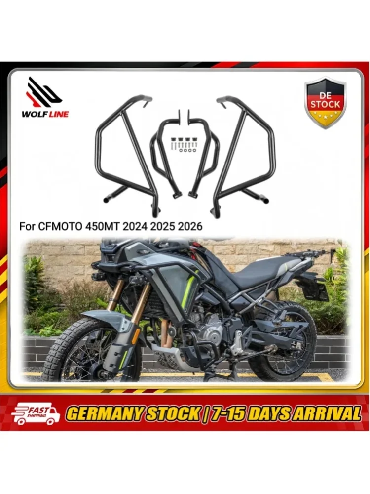 WOLFLINE Sturzbügel für CFMOTO Cf Moto Mt450 450MT 450 MT 2024 2025 2026 Motorschutz Stoßstange Käfigrahmen Schutz Zubehör