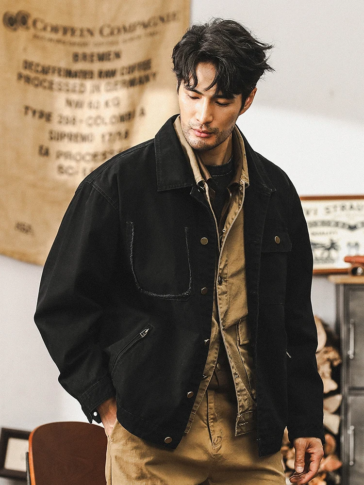 

Мужская рабочая одежда в стиле ретро в американском стиле Bla, весенне-осенняя свободная брендовая модная брендовая куртка 2025 года, новинка Hard Man Sle Autumn Jaet