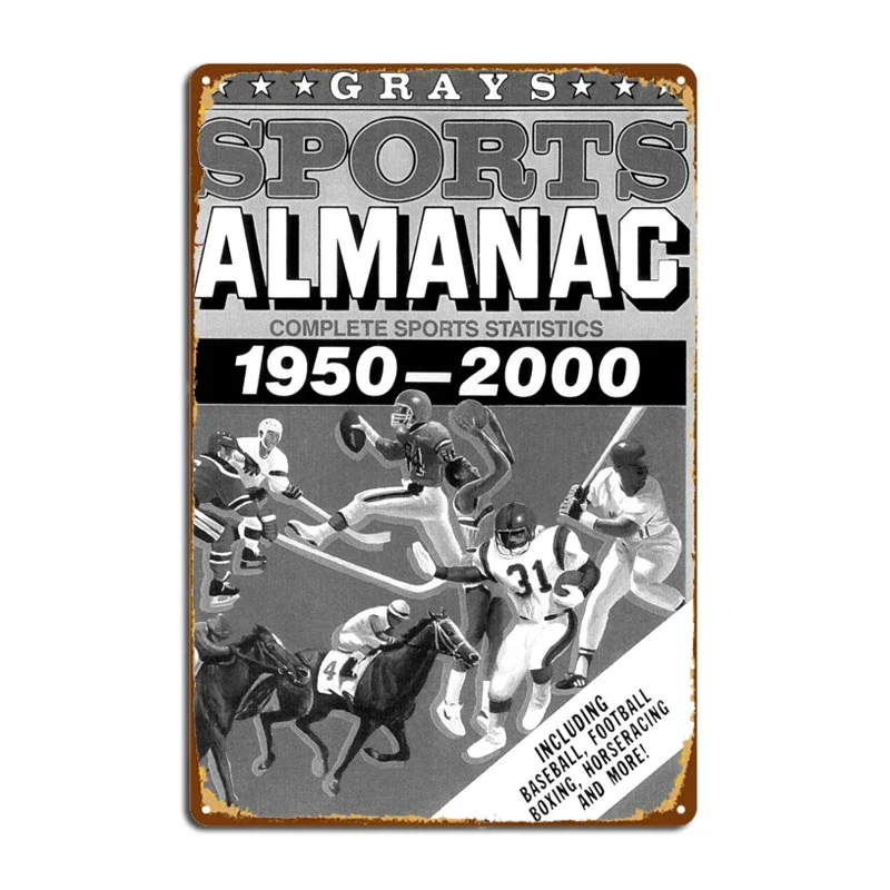 Grays Sports Almanac Complete Sports Statistics 1950-2000 Metal Signs Club Wall Cave Wall Decor Back to the Future Metal Posters
