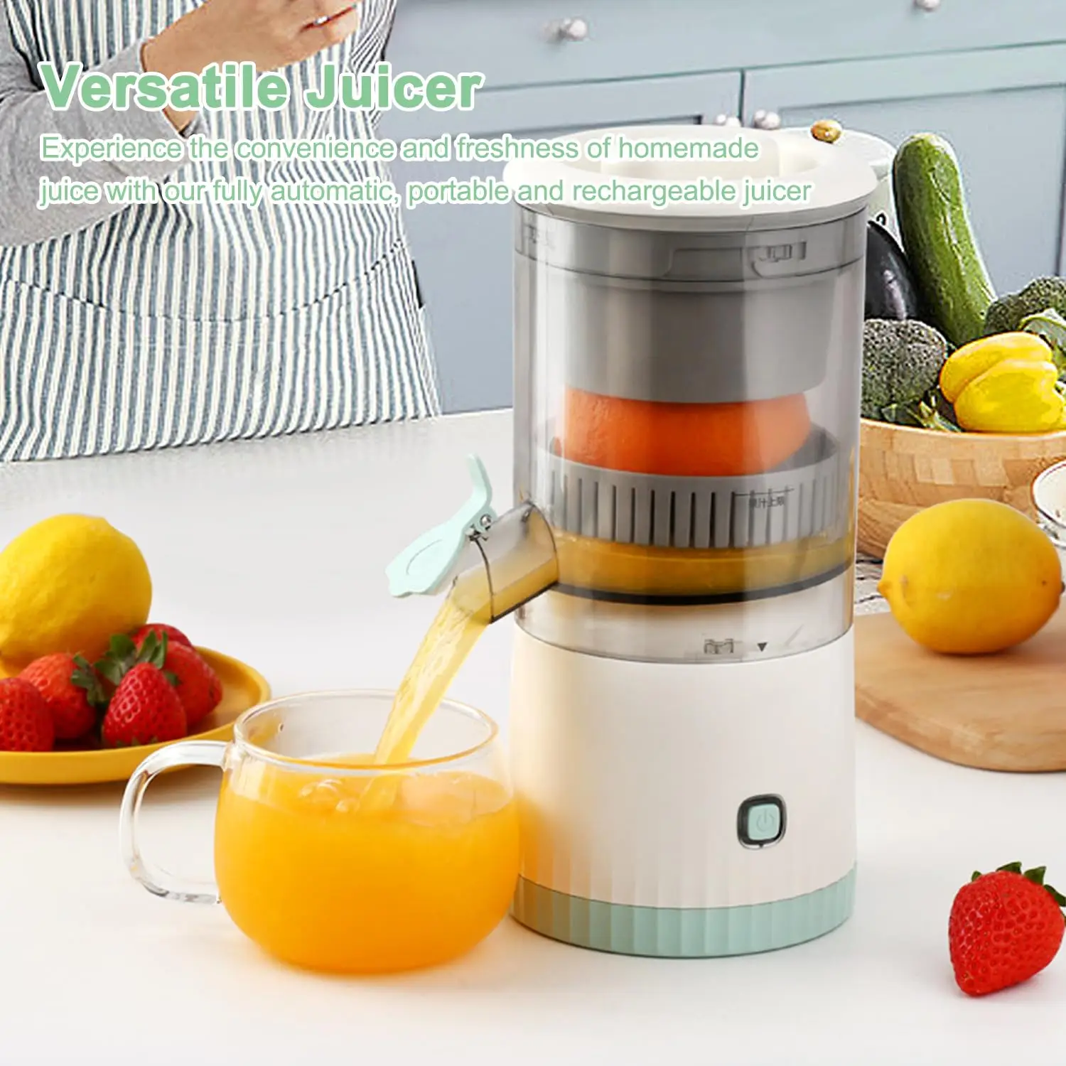 

Electric Juicer USB Charging Orange Lemon Fruit Blender Mini Household Juice Squeezer Mixer Juicer for Travel and Home