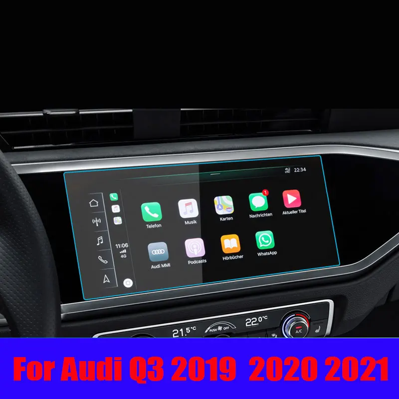 

Car Navigation Tempered Glass Screen Protective Film For Audi Q3 2019 2020 2021 2022 Radio DVD GPS LCD Dash Board Screen Sticker