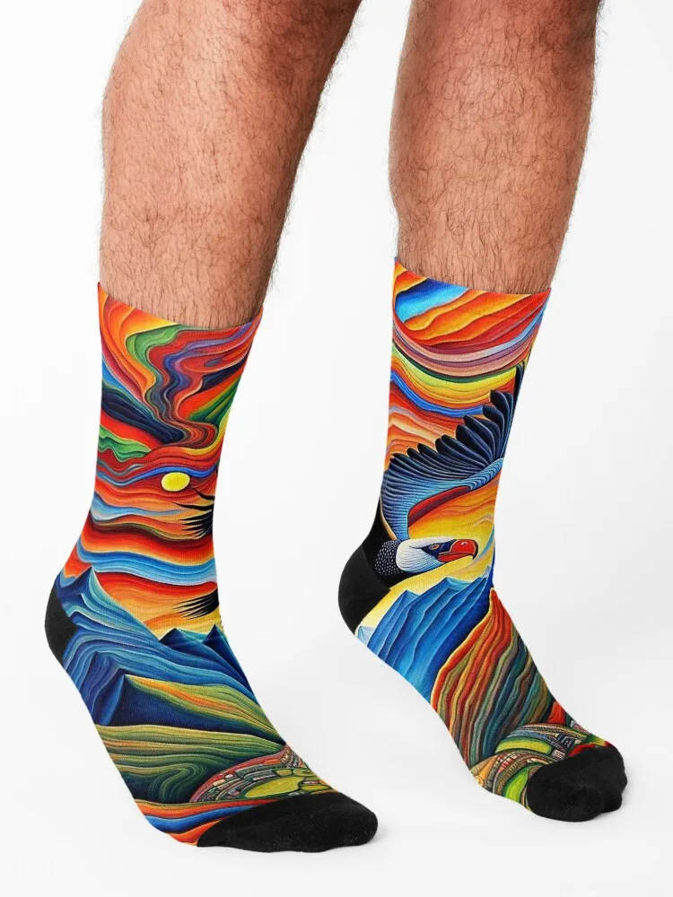 The soaring Condor Socks custom sports cartoon floral christmas gift Ladies Socks Men's