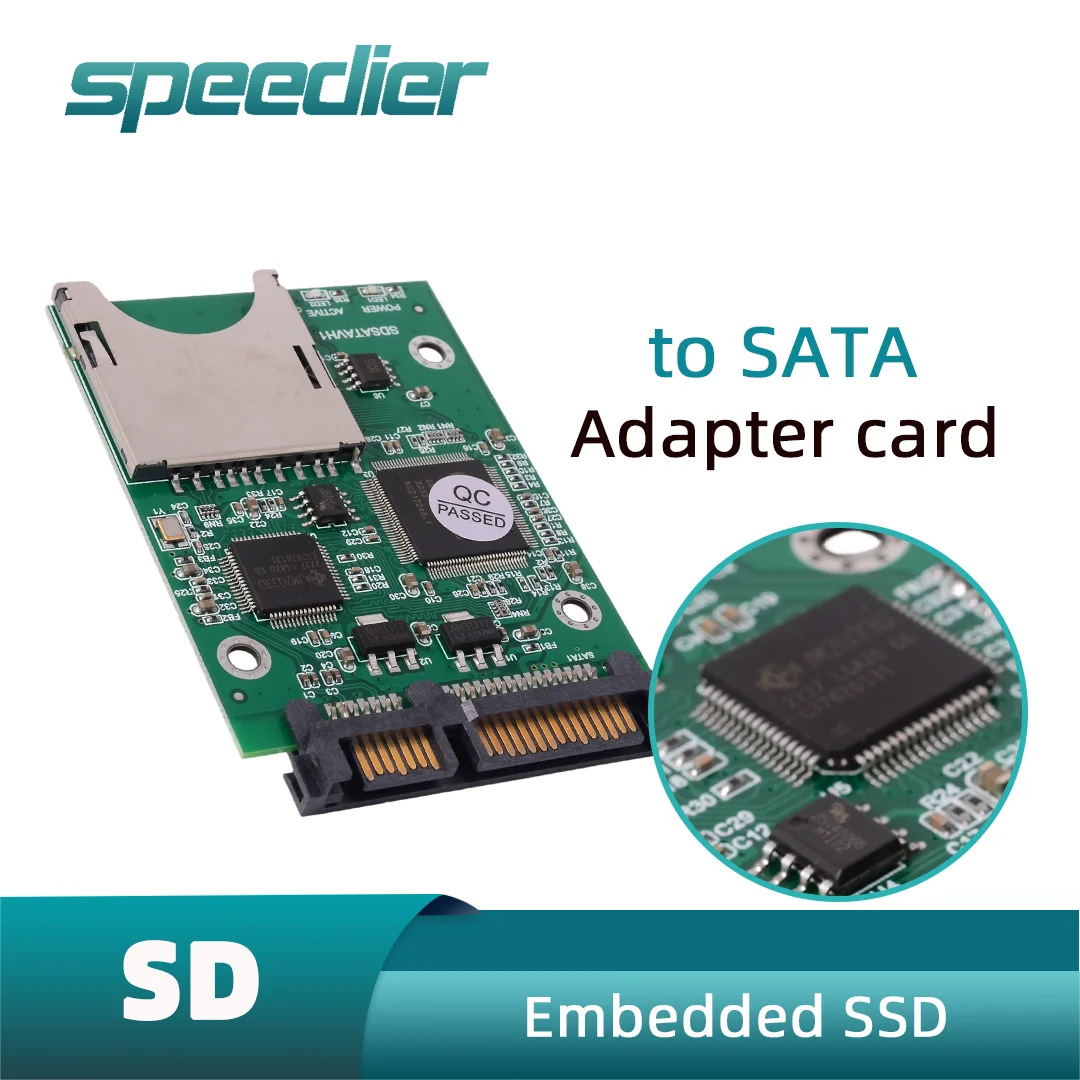 

SD To SATA 15PIN + 17PIN 2.5-inch Classic Size Industrial Mobile SSD Embedded Storage Card + SD Card Cover Shell 128GB Max.