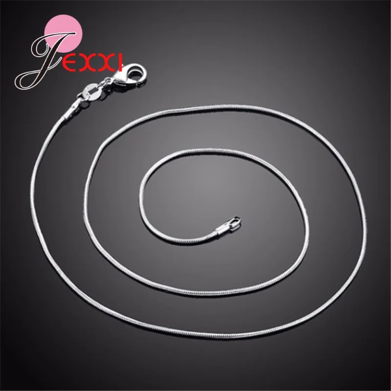 Promotion Sale Real Pure 925 Sterling Silver Necklace Chain with Lobster Clasps Men Women Collar 1.2MM/3MM/4MM 16-30 Inch