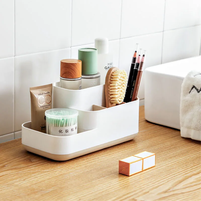 Large Capacity Cosmetic Tools Storage Box Makeup Brushes Tool Organizer Box with Drawer Nail Polish Makeup Sundries Storage Box