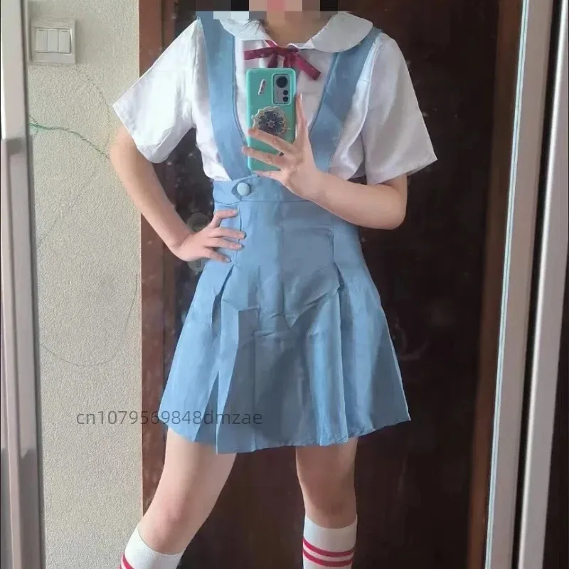 

New Century Evangelion Cosplay Costume Blue and White Ayanami Asuka Cosplay Anime Costume for Girls' Holiday Gatherings