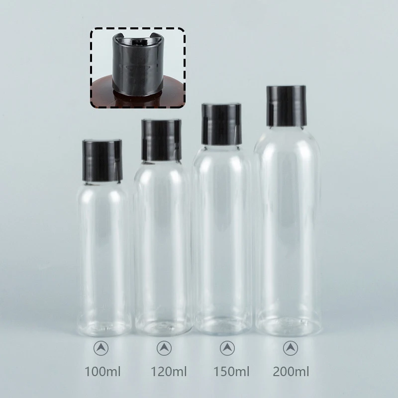 Squeeze Refillable Empty Plastic Transparent Bottle With Cap Portable Squeeze Shampoo Conditioner Travel Lotion Bottles DIY