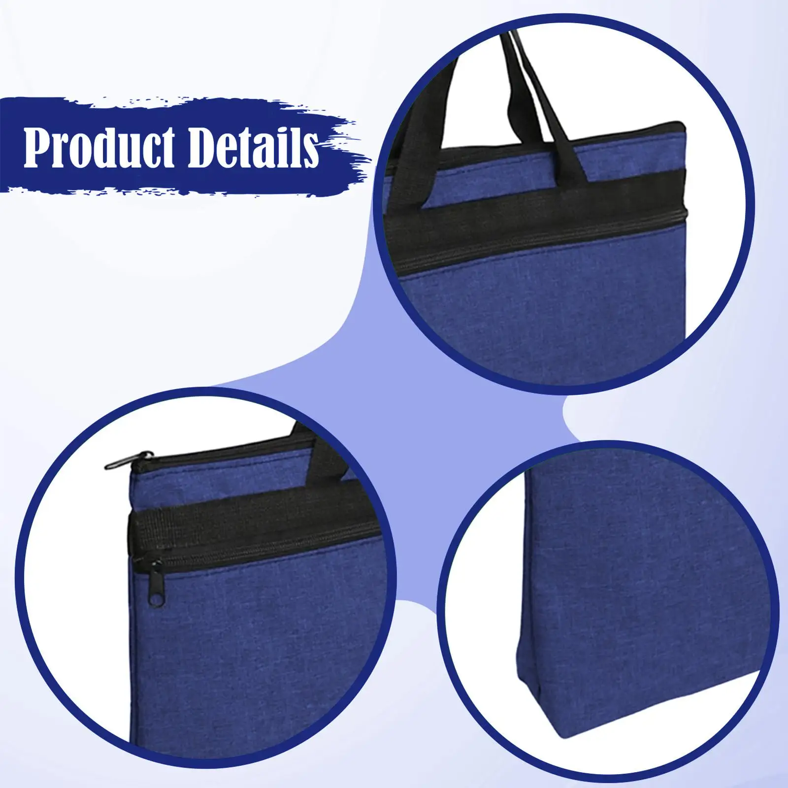 Business Briefcase Document Bag Zipper Handbag Lightweight Adults Organizer