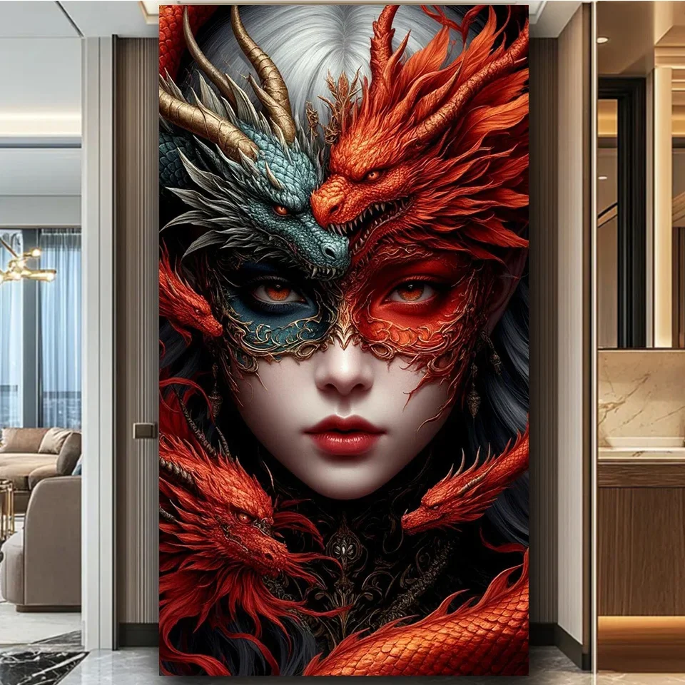 

Dragon Woman Diy Diamond Painting Jewelry Cross Stitch Diamond Art Crystal Mosaic Latest Creative Girl Home Decor Gift