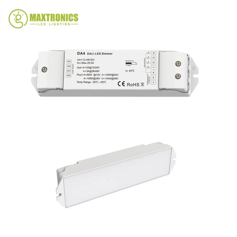 New DC12-48V LED Controller 1/4 Channel Constant Voltage DALI LED Dimmer DA1/4 output PMW Dimming Push Dim Multiple Protection