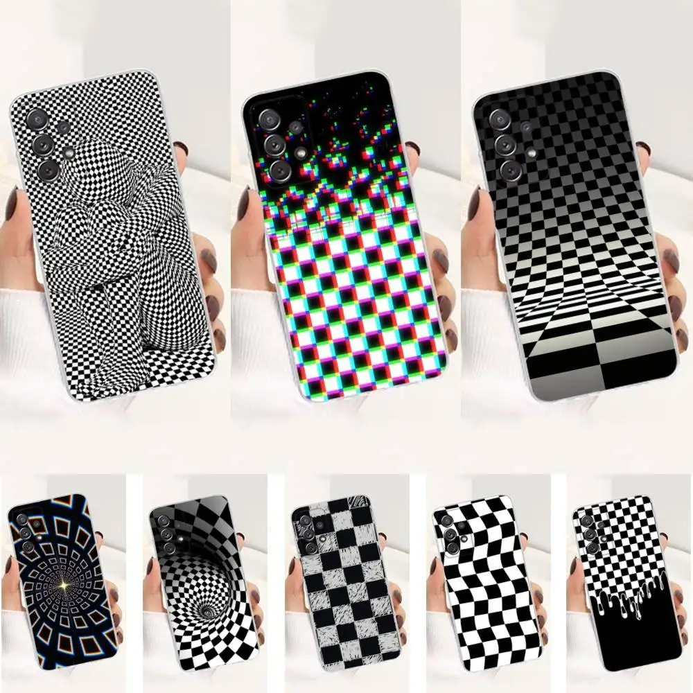 

Checkered Chess Board Phone Case For Samsung Ultra,FE,A30,71,51,S9,10,20,Lite, S22,23,21,PIus,Transparent, Silicone