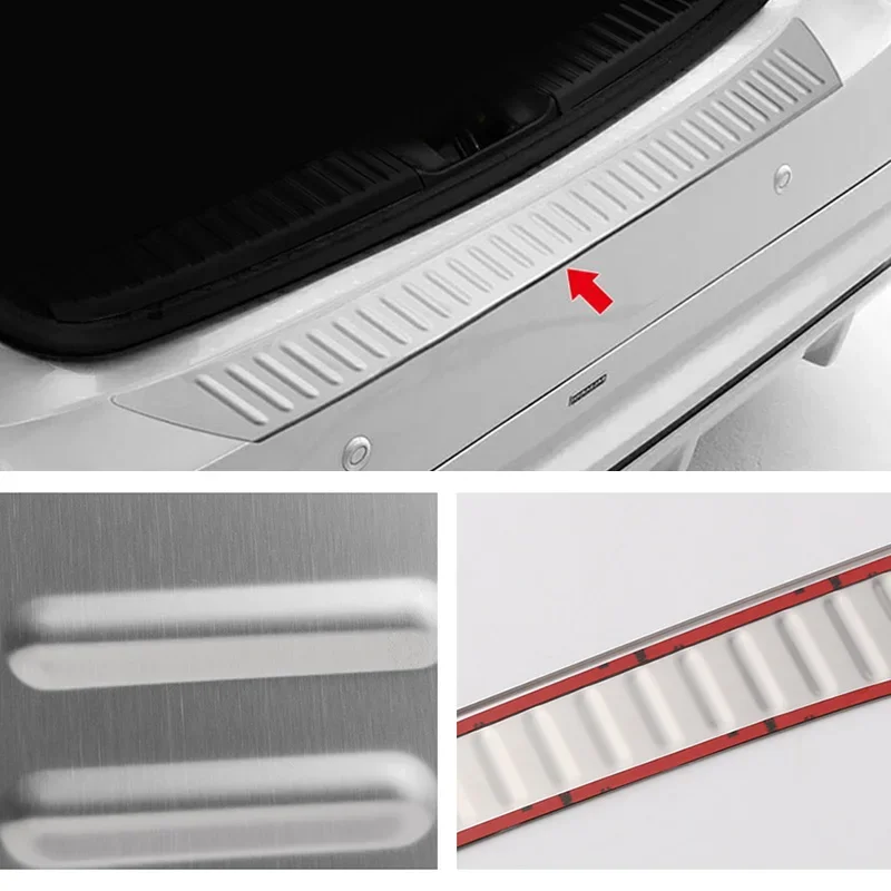 

Rear Bumper Scratch Plate Silver Accessories 1PCS Stainless Steel Chrome Plated Auto Parts for Toyota Retrofit Prius 50 2015