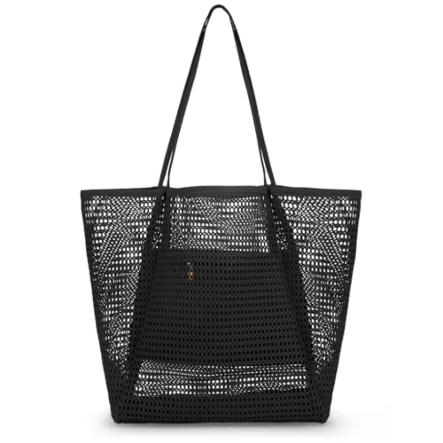 

Пляжная сумка Iioscre для женщин, повседневная сумка-хобо для бассейна с внутренним карманом на молнии, складная сумка-тоут для плавания, для предметов первой необходимости в отпуске