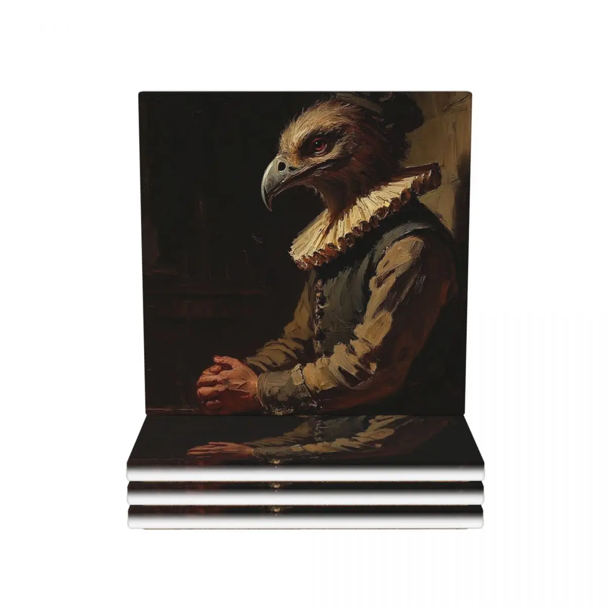 

16th Century Bird Man Иеронимus Bosch Подставки Керамический коврик Украшение стола и аксессуары Коврик для кухни Коврик для обеденного стола