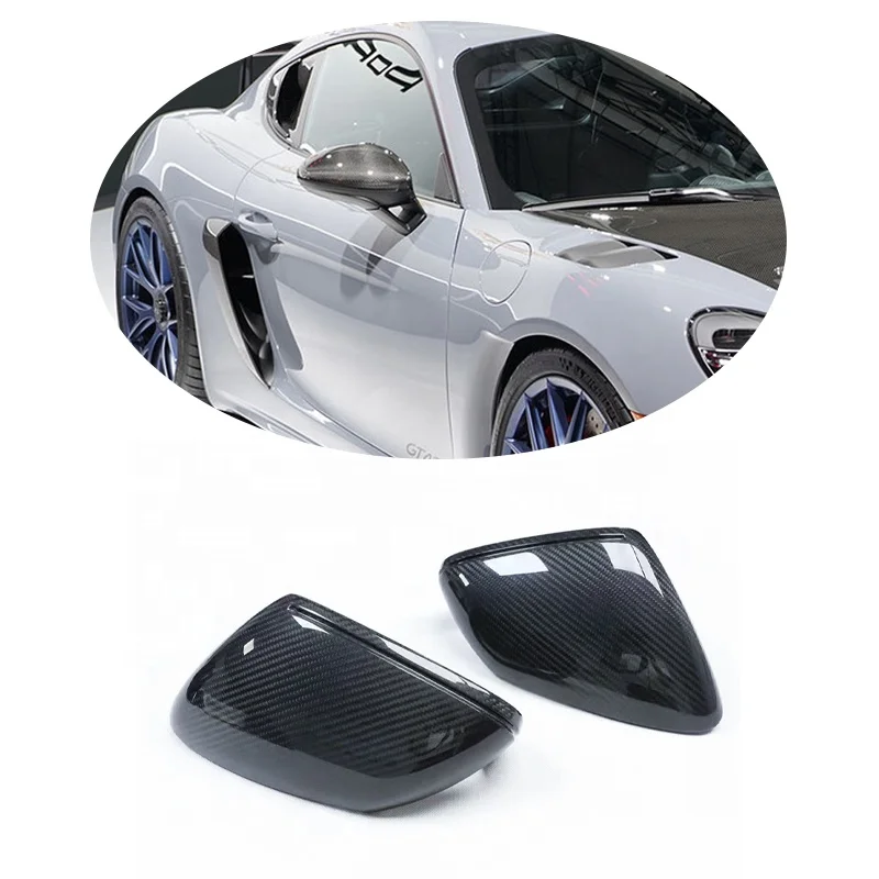

Carbon Fiber Mirror Cover Mirror case Side Mirror House for Porsche 718 2016-up 982 Cayman Boxster Model Replacement Style
