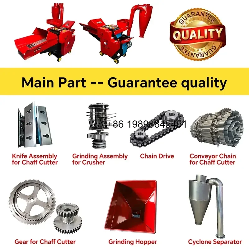 Wmwmnu for Wellgain 4-5t/h Industrial Chaff Cutter Silage Chopper with Automatic Conveyor for Large Scale Cattle Dairy Farm