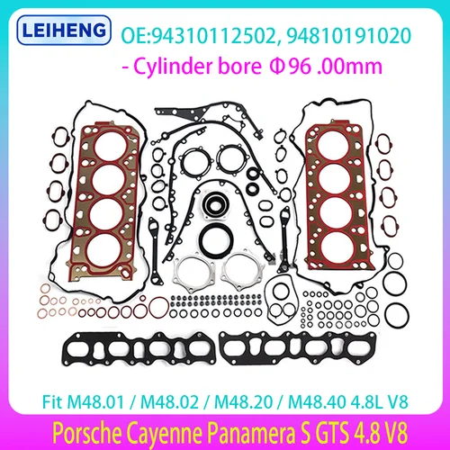 Imagen 1 del producto Kit de reconstrucción de juntas de revisión de motor apto para Porsche Cayenne Panamera S GTS 4.8L V8 4.8 L T GAS DOHC M48 9PA 92A 970 2007-2019