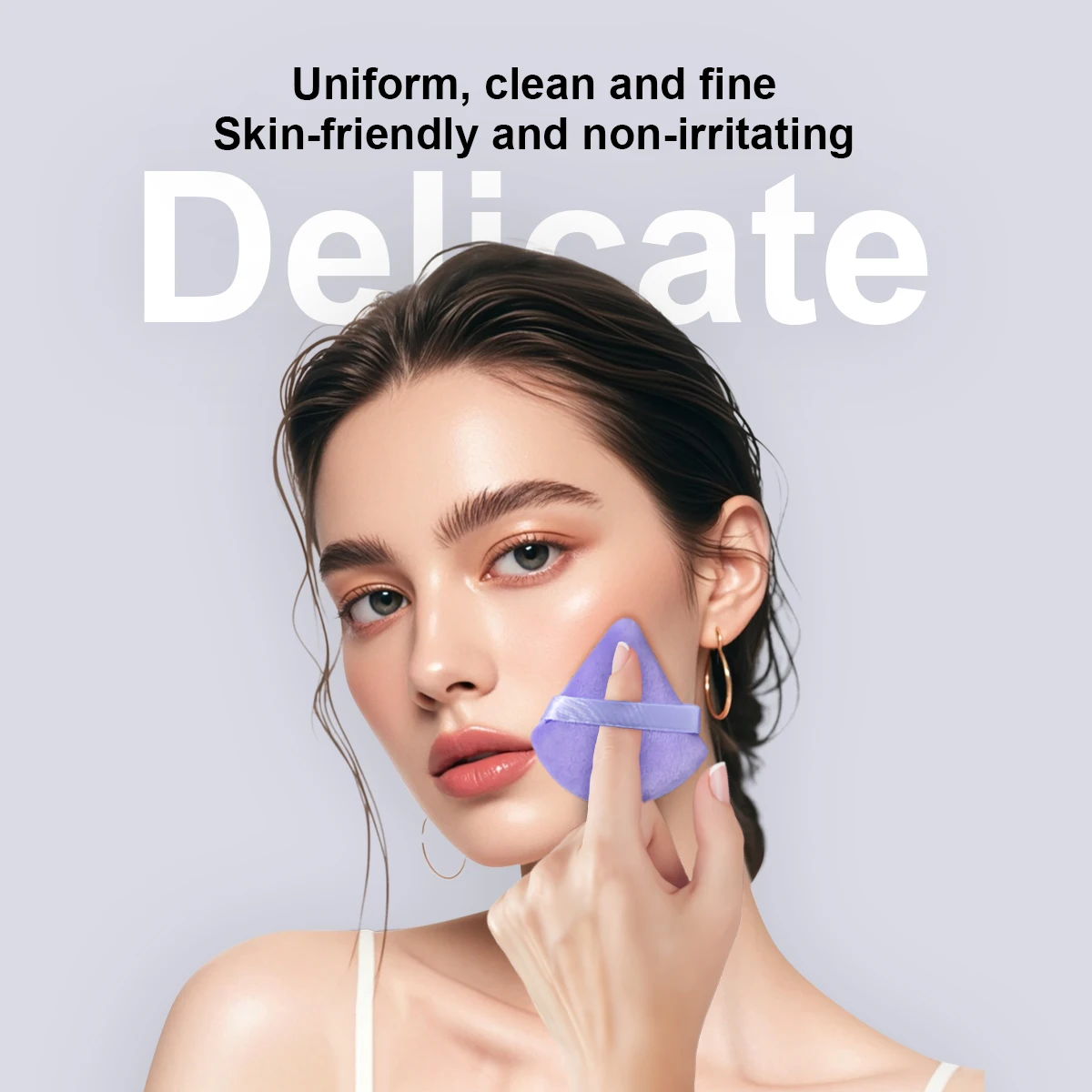 6 STKS Vergrote en verdikte poederdons & gradiënt spons ei & driehoekige poederdons/mini waterdruppel/Compacte poederdons