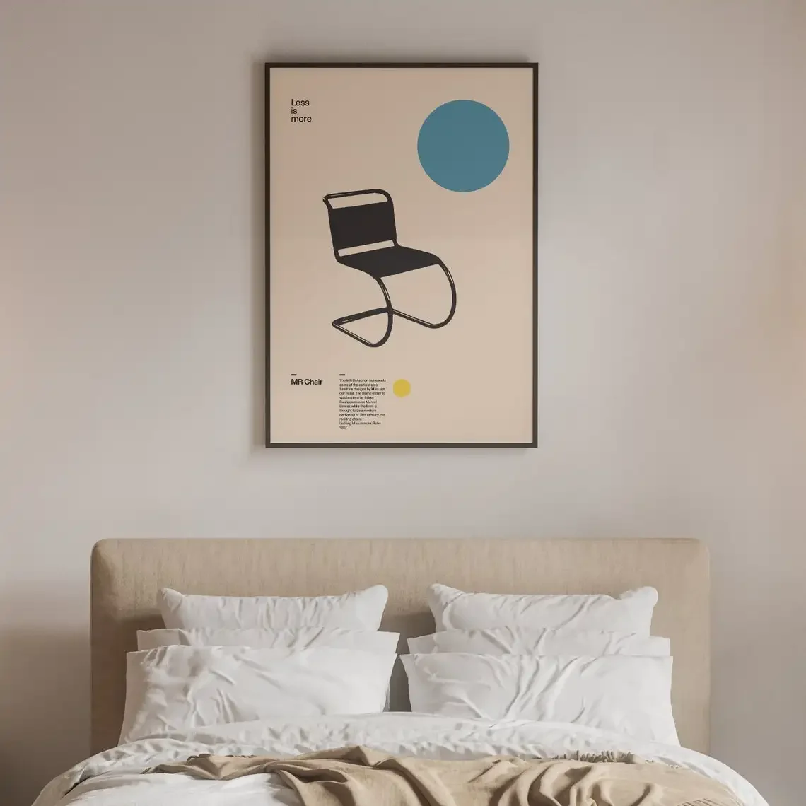 Poster MR Chair Ludwig Mies van der Rohe Minimal Furniture Design Bauhaus Design