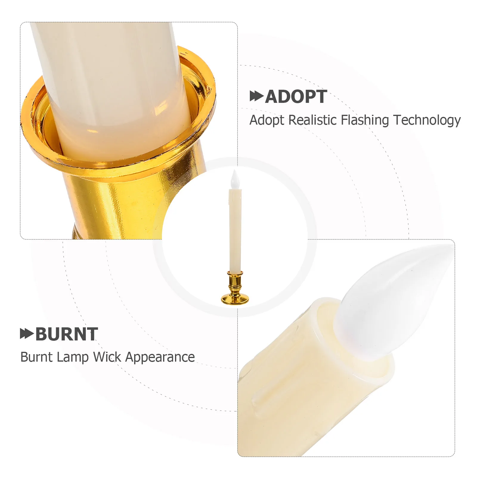 4 قطعة أضواء LED واقعية عديمة اللهب تعمل الشموع أضواء مستدقة الزخرفية أجواء المنزل الطرف