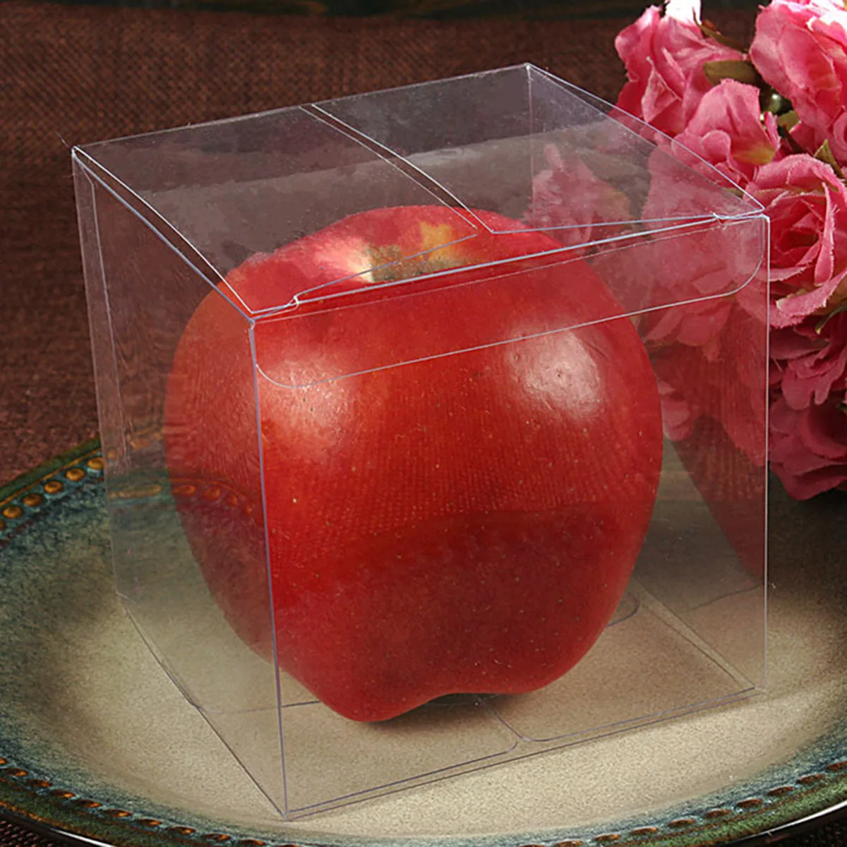 10 pcs 4x4x4 Pet Cake Wedding Wedding Favors With Lids With Lidsations Plastic Pvc Packing Box Transparent Clear Treat