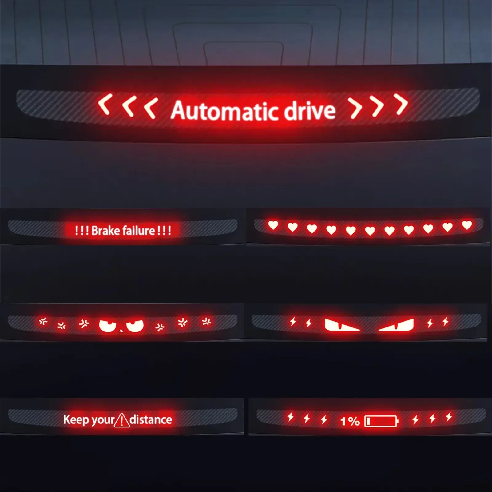 For Tesla Model 3 Model Y High Mount Brake Light Projection Board PVC Soft Board Stop Light Patch Easy Installation Accessories