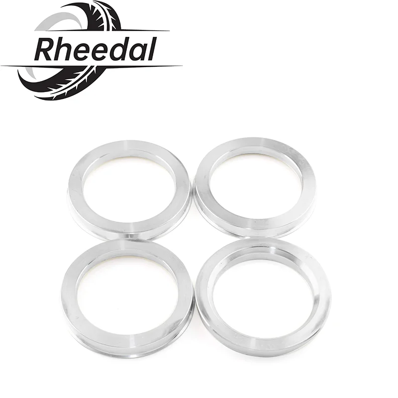 Rheedal 2/4Pcs OD 74.1mm/2.94" ID 57.1mm/ 2.25" Wheel Hub Centric Rings center Bore For Wheel Bore Center Spacer Aluminum Silver
