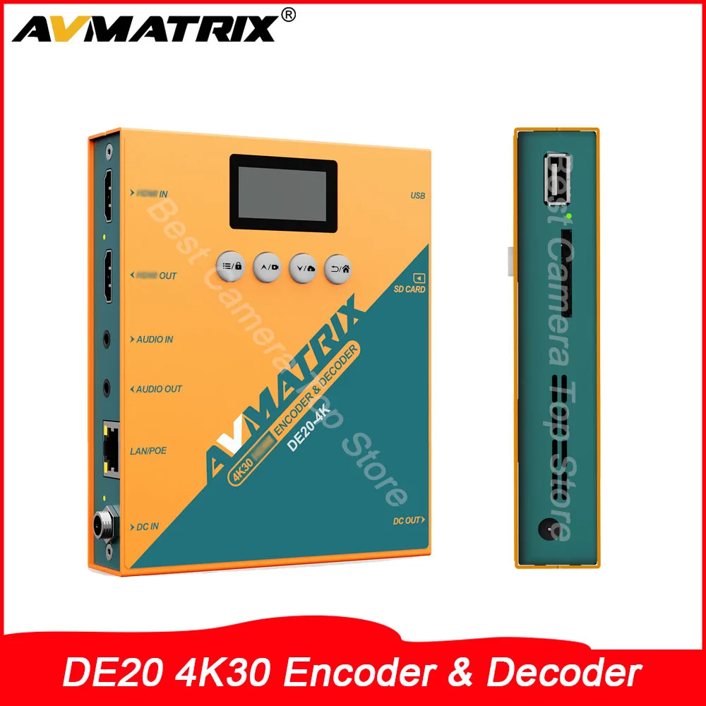 

AVMATRIX DE20-4K 4K30 HDM1 Encoder & Decoder, 4K60 HDM1 Input/Output HDR Support for Live Streaming Broadcast
