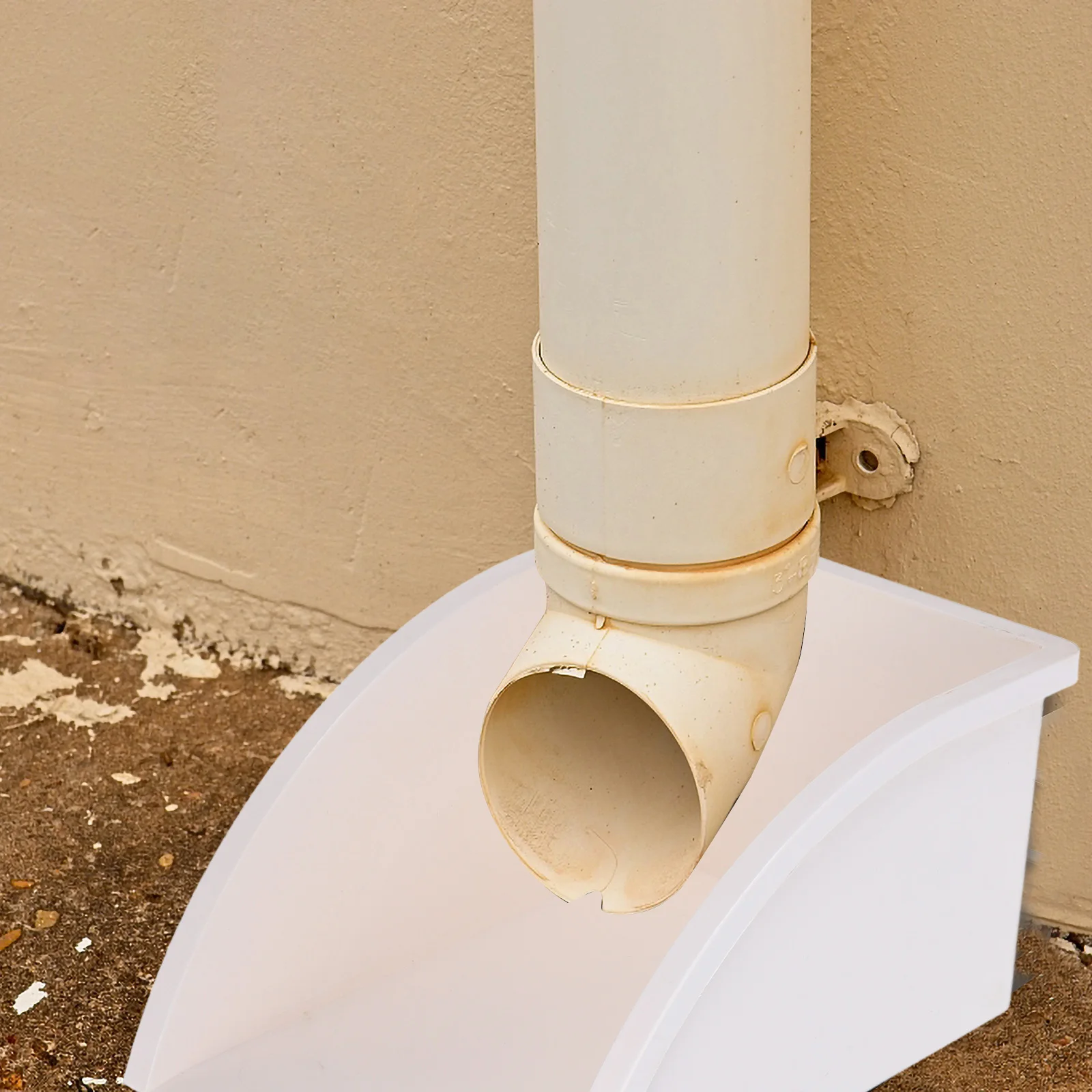 

2Pcs PVC Downspout Splash Block for Gutter Extender Rain Water Drainage Durable Easy Install Outdoor Villas Houses