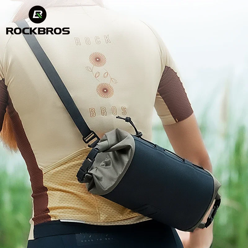 ROCKBROS Bicycle Handlebar Bag 2.4L Portable Rainproof Cycling Bag Road Mountain Bike Bag Shoulder Bags MTB Bicycle Accessories