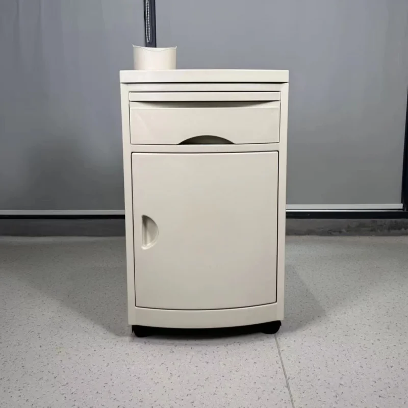 

Мобильный прикроватный столик для больниц из синего ABS-пластика с улучшенной гигиеной, на запирающихся колесиках, для здравоохранения