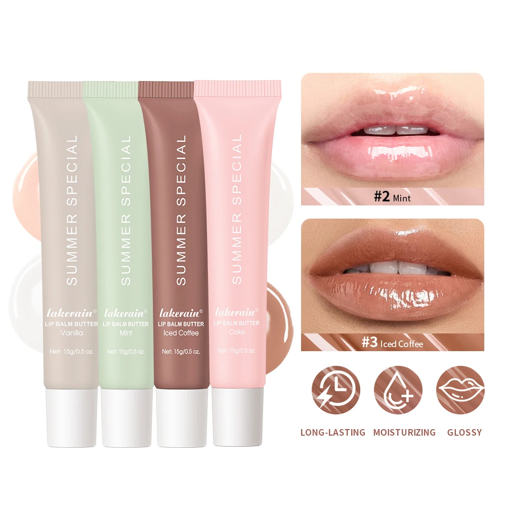 4 pçs/kit conjunto de brilho labial balm chapstick batons de longa duração batom líquido verão bálsamo labial hidratante beleza maquiagem