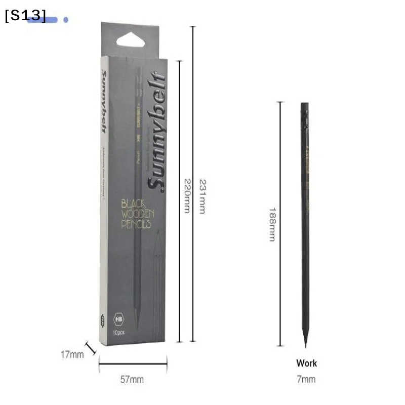 10-piece Black Wooden Pencils, HB Hexagonal Lead, Optional Writing Tools Pack. Durable For Writing During Exams[Q]Q@ view 6