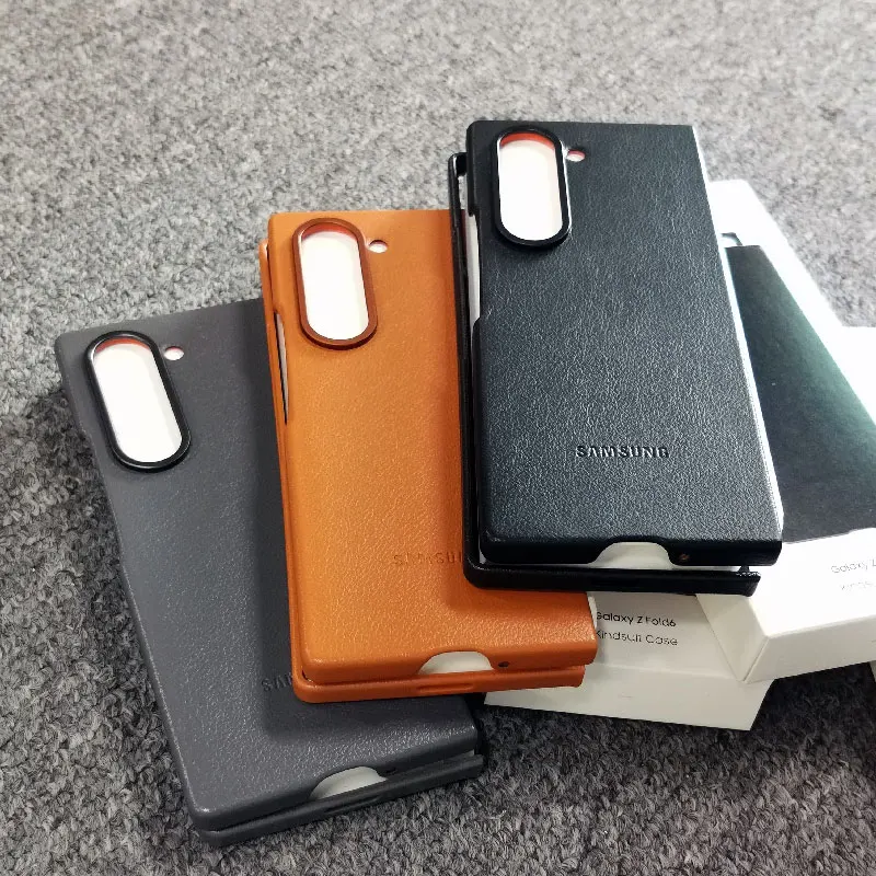 For Samsung Galaxy Z Fold 6 Fold6 Case High Quality Eco Leather Cover Shockproof Protective Shell for z fold6 Luxury Phone Case