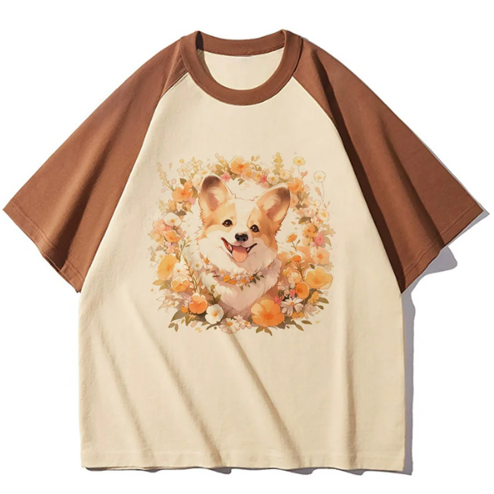 

Corgi tshirt women Japanese comic manga t-shirts female y2k streetwear designer clothing