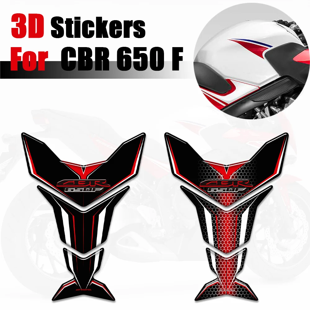 

Motorcycle 3D Fish Bone Tank Pad Stickers For Honda CBR650F CBR 650 F 650F Gas Fuel Oil Kit Knee Protection Fairing Fender Decal