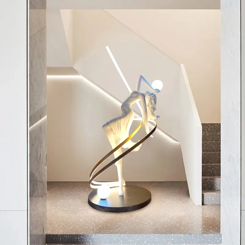 New Abstract Sculpture Floor Lamp Hotel Lobby Decoration Dance Goddess Art Personality Decoration Floor Lamp