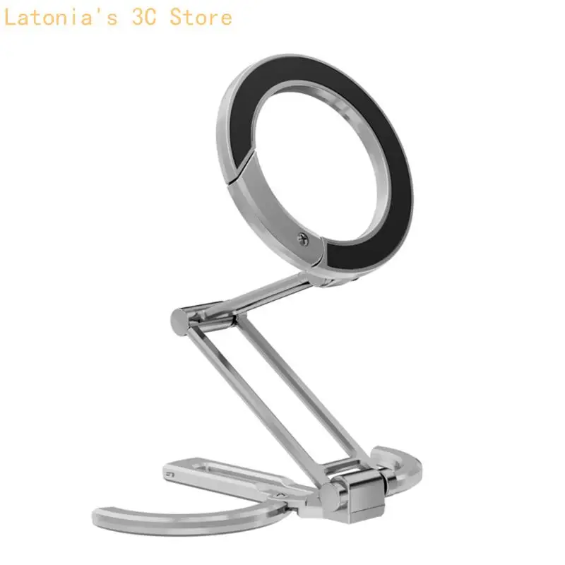 Ausziehbarer magnetischer Telefonständer, faltbare Halterbasis, verstellbarer Drehung, Karabiner-Design für 4,5–7 Zoll – Detail 4